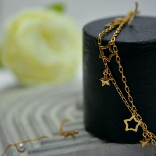 دستبند با آویز ستاره از برند ژوپینگ آبکاری طلا ارسال رایگان 