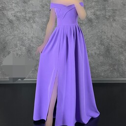 لباس مجلسی زنانه یقه دلبری ماکسی رنگ یاسی با ارسال رایگان. رنگ اصلی لباس در اسلاید آخر 