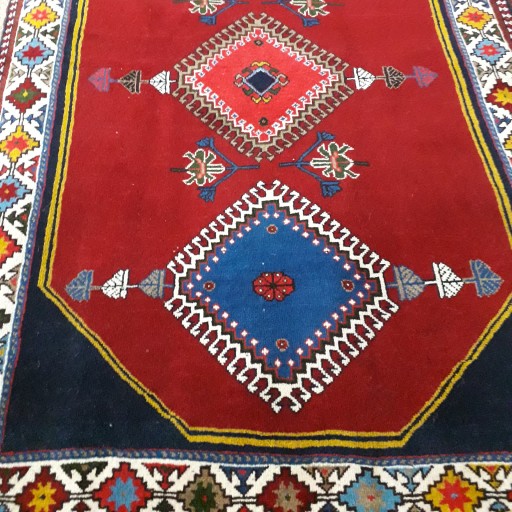 قالیچه زرع و نیم دستباف شیرازی رنگ گیاهی گلیم فرش
