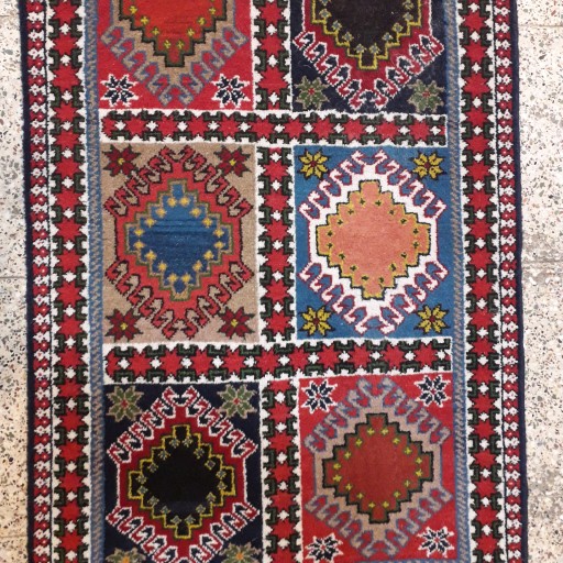 قالیچه زرچارک خشتی رنگ گیاهی شیرازی