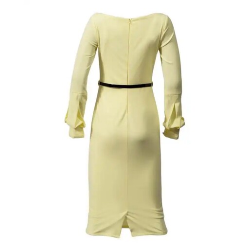 لباس مجلسی زنانه آستین پفی لیمویی رنگ برند ویچی Vichi تکسایز 38