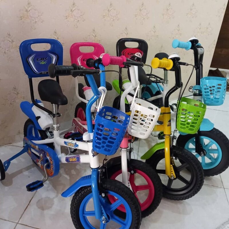 دوچرخه سونیک با تکیه گاه سایز12 مناسب 2تا7سال با رنگبندی مختلف و کودک پسند و جذاب