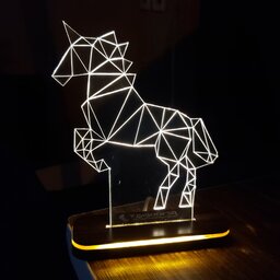 بالبینگ آباژور شبخواب چراغ خواب سه بعدی اسب  تک شاخ