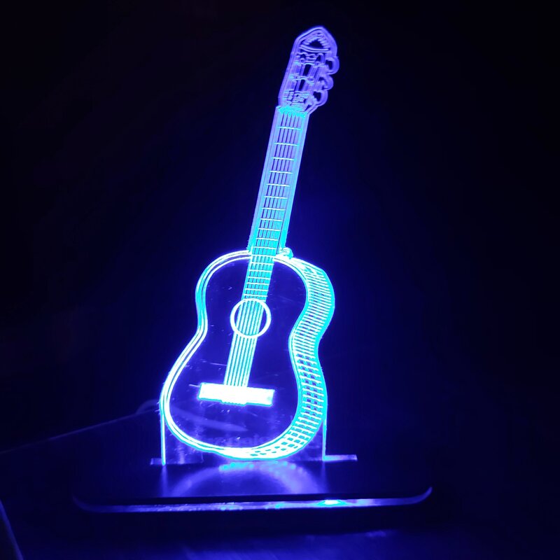 بالبینگ  آباژور شب خواب چراغ خواب سه بعدی طرح گیتار