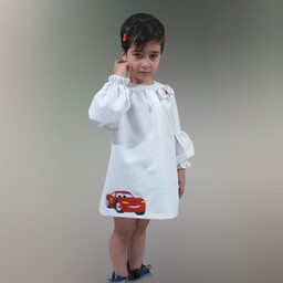 لباس بچگانه سارافن مانتویی یا پیراهن  مناسب 4 و5 ساله طرح مک کوئین با ارسال رایگان
