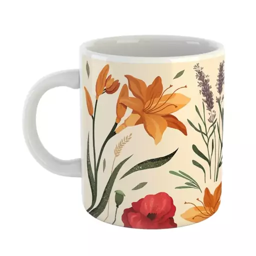 ماگ افرا توس طرح گل 1 کد mug106