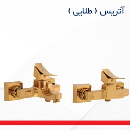 ست شیرالات ست کامل 4 تیکه شیرالات ساختمان رنگ طلا جنس درجه 1 و استاندارد و دارای نشان کیفیت ایزوو 9001