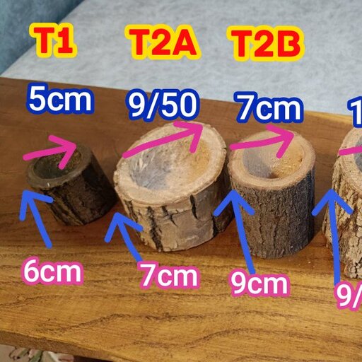 گلدان تنه درختی طبیعی چوبی گرد  t2a