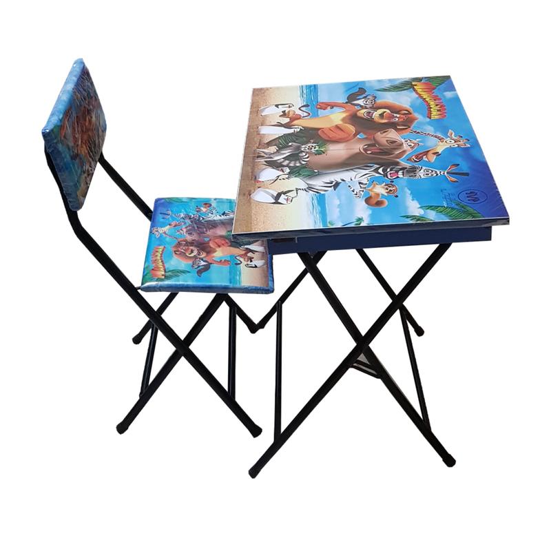 میز تحریر تاشو بدون باکس  - به همراه صندلی - طرح ماداگاسکار 