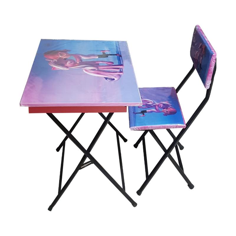 میز تحریر بدون باکس تاشو  - به همراه صندلی - طرح پونی 