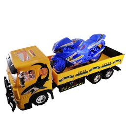  ماشین اسباب بازی کامیون حمل موتور قدرتی برند درج سایز بزرگ (زرد)