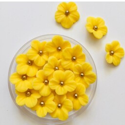 گل قند تزئینی طرح گل مرواریددار زرد