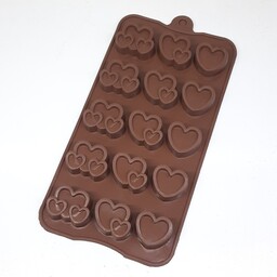 قالب شکلات جنس سلیکونی طرح دو قلب