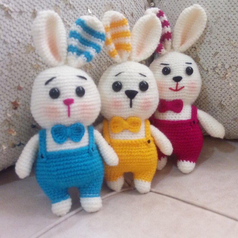 عروسک بافتنی خرگوش(22سانت)