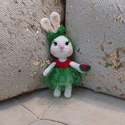 عروسک بافتنی  خرگوش یلدا (15سانت)