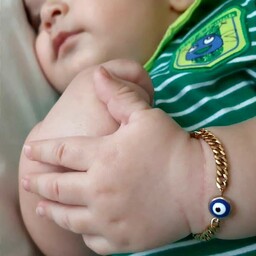 دستبند نوزادی و بچگانه کارتیر دوبل. با پلاک چشم نظر