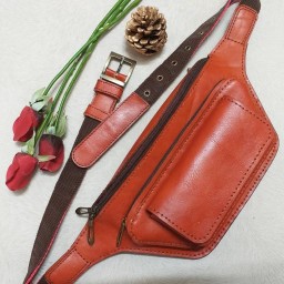 کیف کمری چرم طبیعی مردانه (دستدوز)