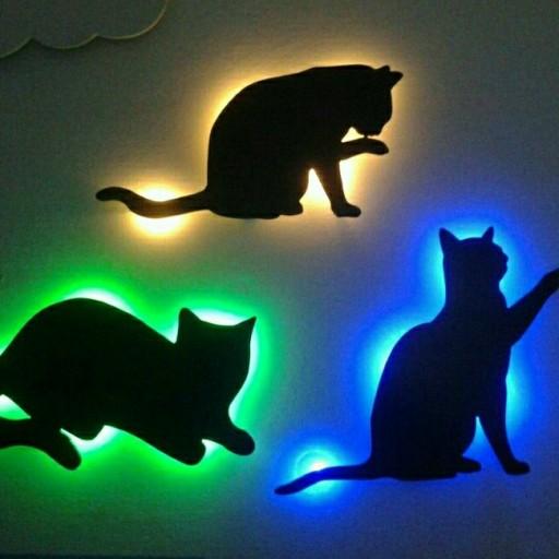 لوستر سه گربه رنگی
