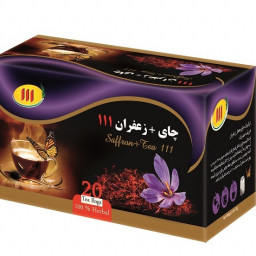 (ارسال رایگان ) چای سیاه و زعفران ( تعداد در کارتن 15 بسته 1 بسته رایگان )