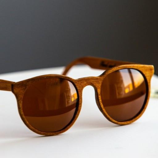 عینک آفتابی چوبی ، مدل گِرد