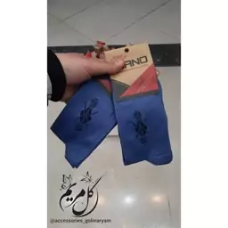 جراب مردانه ساق بلند رنگ آبی نفتی جنس نانو