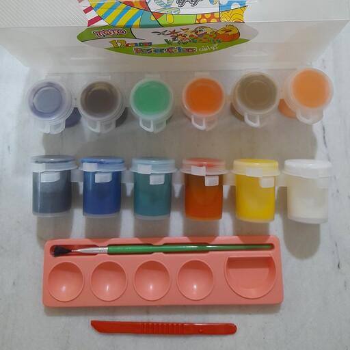 گواش 12 رنگ پوسته طلقی توتو کیفیتی عالی  و محصولی کاربردی برای دانش آموزان