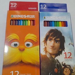 مداد رنگی 12 رنگ مقوایی دایناسور 