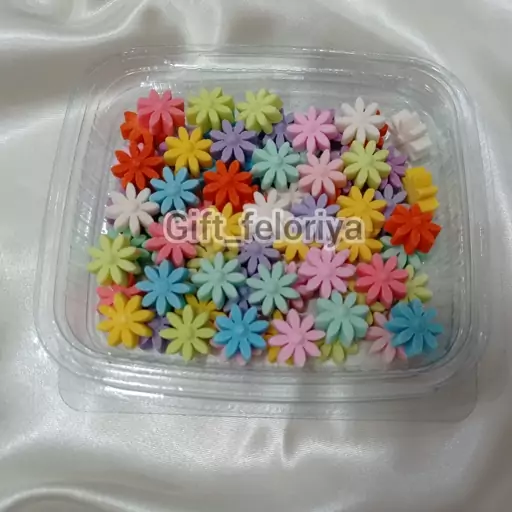 قند رنگی و خوراکی طرح گل مینا بسته 100گرمی(کد 3)