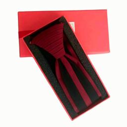 کراوات مردانه ترک، گره دار حاضری  با جعبه کادویی، بنددار ساده کراوات گره فلور