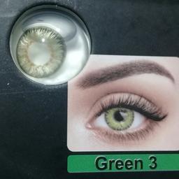 لنز چشم سالیانه سبز 3(GREEN 3 )ساخت کره با مجوز بهداشت واستاندارداروپا CE  هدیه خرید یک عدد جالنزی