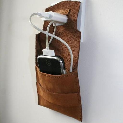 کیف چرم طبیعی شارژر تلفن همراه برای تمامی مدلها
