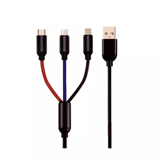 کابل تبدیل usb به usb-microusb لایتینگ مویان مدل mc-01 طول کابل 45 سانتی متر در  اکسسوری و لوازم جانبی عطائی