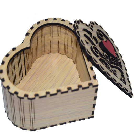 جعبه چوبی طرح قلب کد JB-124