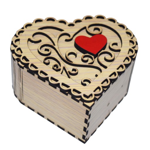 جعبه چوبی طرح قلب کد JB-124