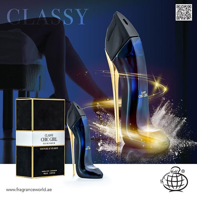 ادکلن CLASSY CHIC GIRL FRAGRANCE WORLD ادکلن گود گرل مشکی-کفشی فراگرانس وورد 