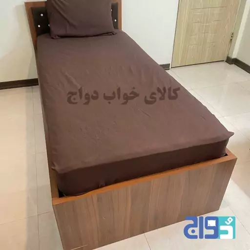 روتختی و ملحفه کشدار یک نفره پارچه میکرو براش رنگ قهوه ای