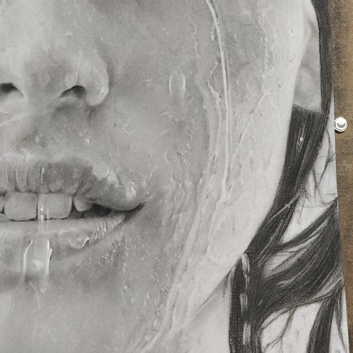 طراحی چهره خیس سیاه قلم ( 50×70 سانتی متر )