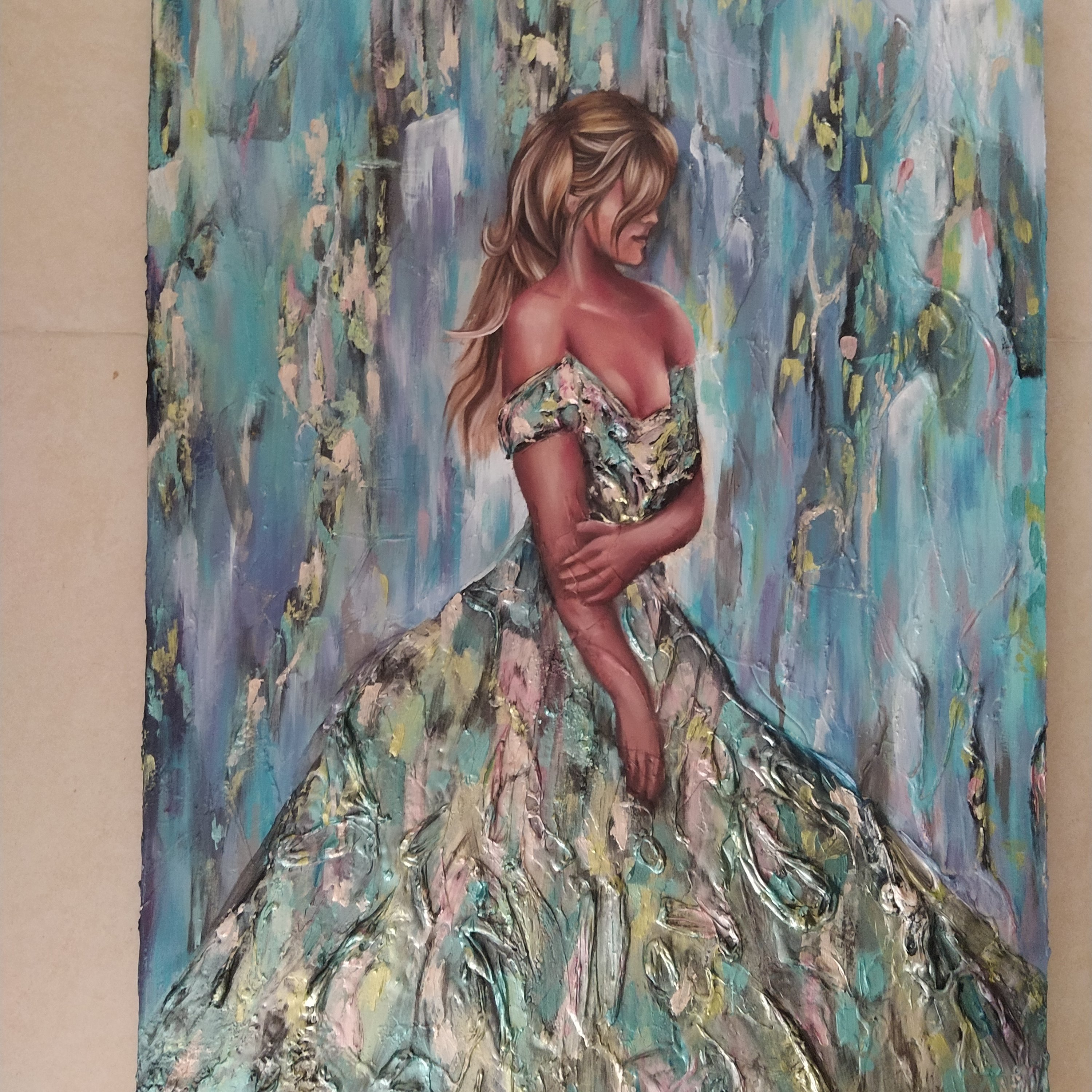 تابلو مدرن فوق متالیک برجسته ( 60×80سانتی متر )