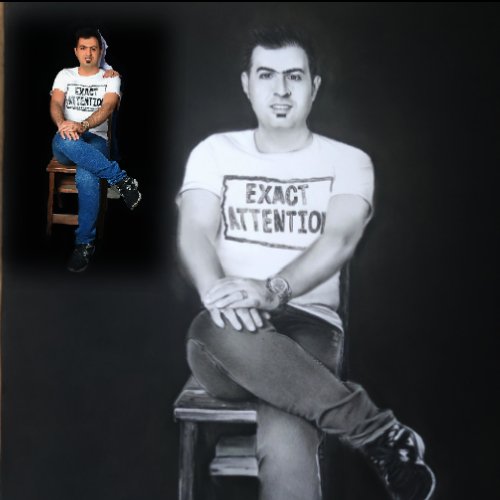 طراحی چهره سیاه قلم با عکس های شما ( 50×70 ساننی متر )