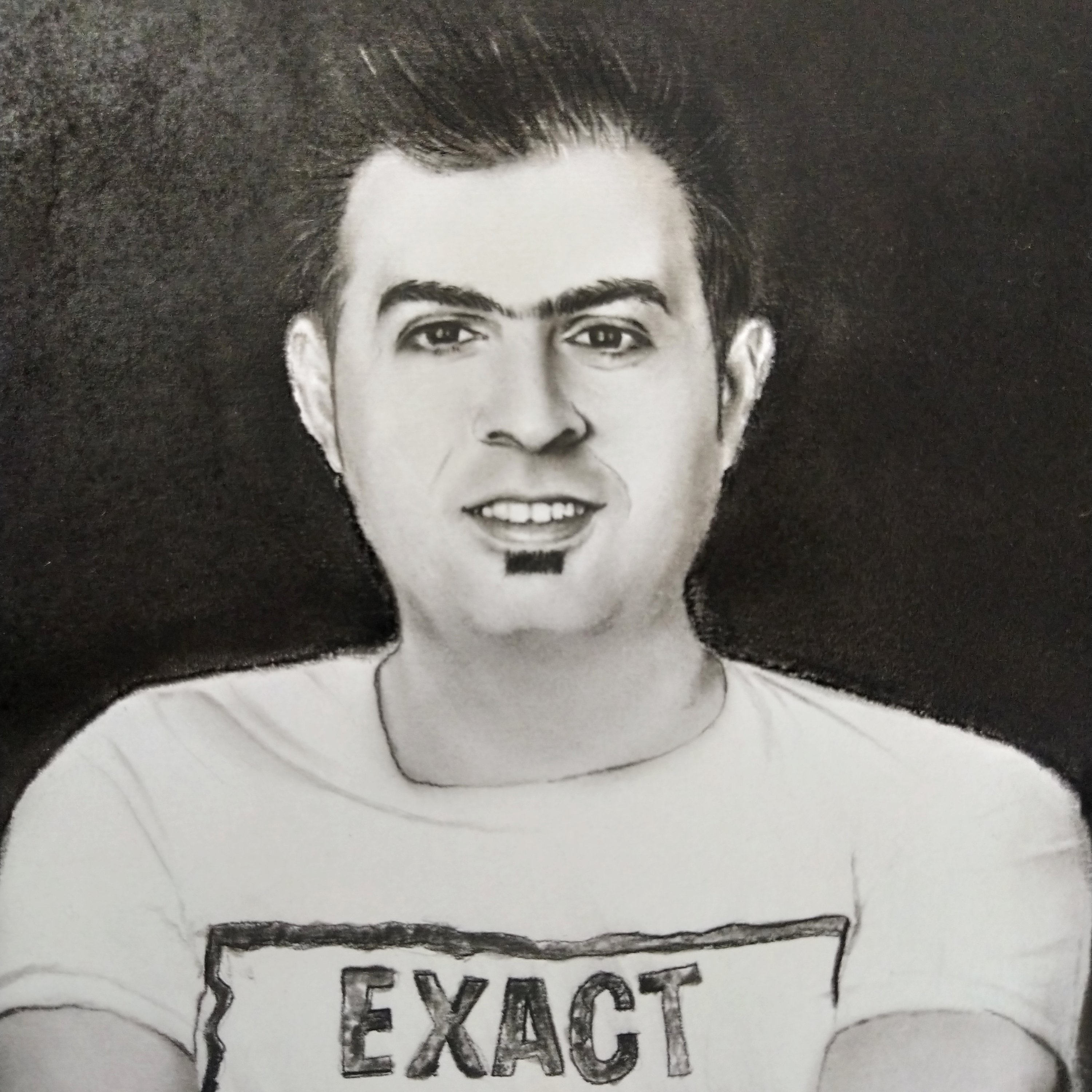 طراحی چهره سیاه قلم با عکس های شما ( 50×70 ساننی متر )