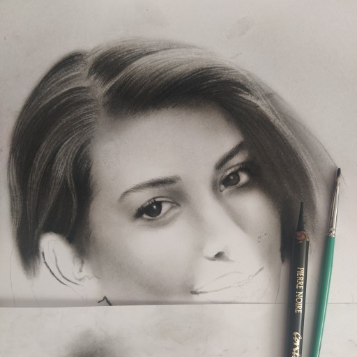 طراحی چهره سیاه قلم با عکس های شما ( 42×30 سانتیمتر )