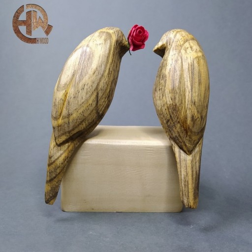 مجسمه چوبی پرنده‌های عاشق/ کادویی و هدیه/ اچ وود