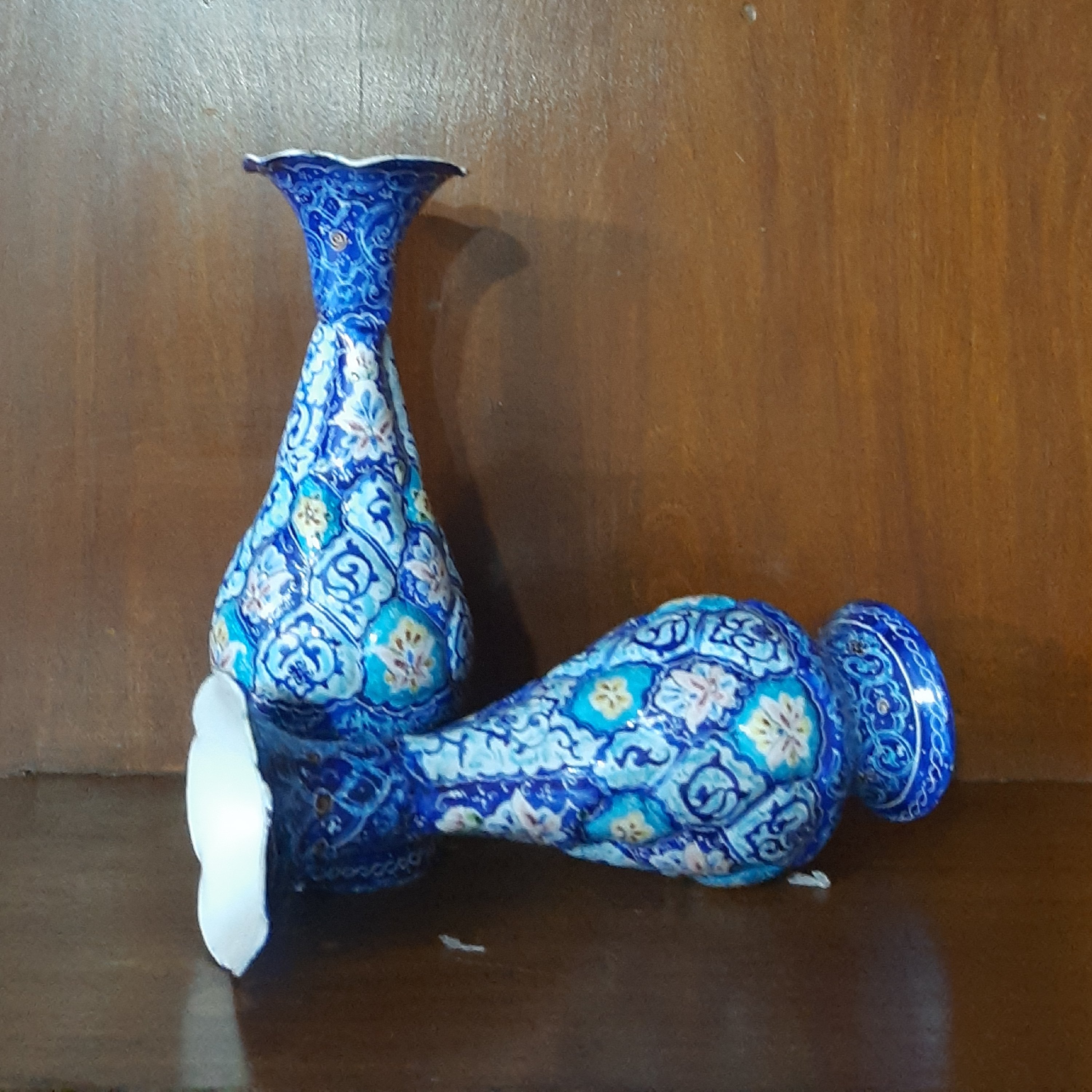 گلدان میناکاری طرح اسلیمی پرداز( جفت)