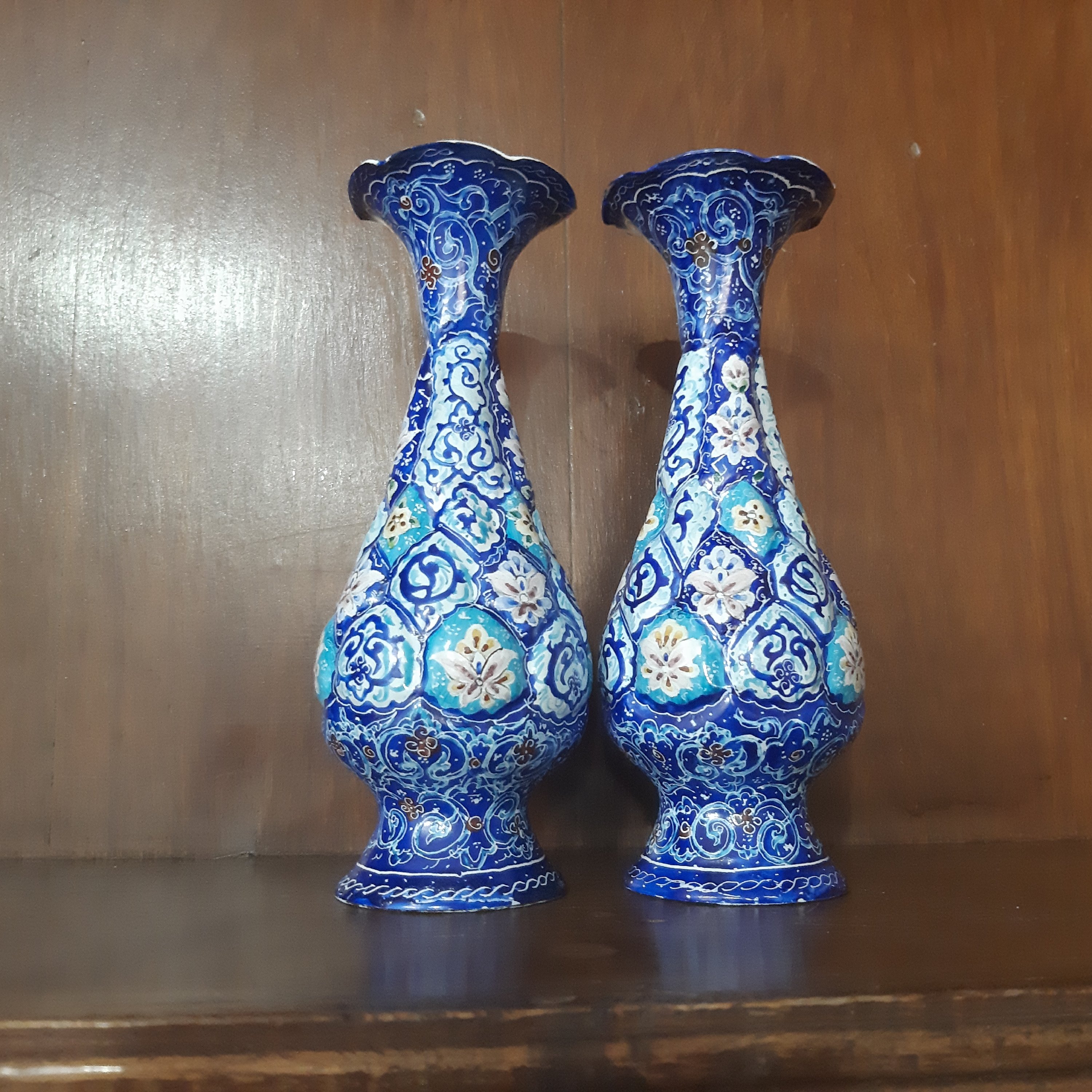 گلدان میناکاری طرح اسلیمی پرداز( جفت)