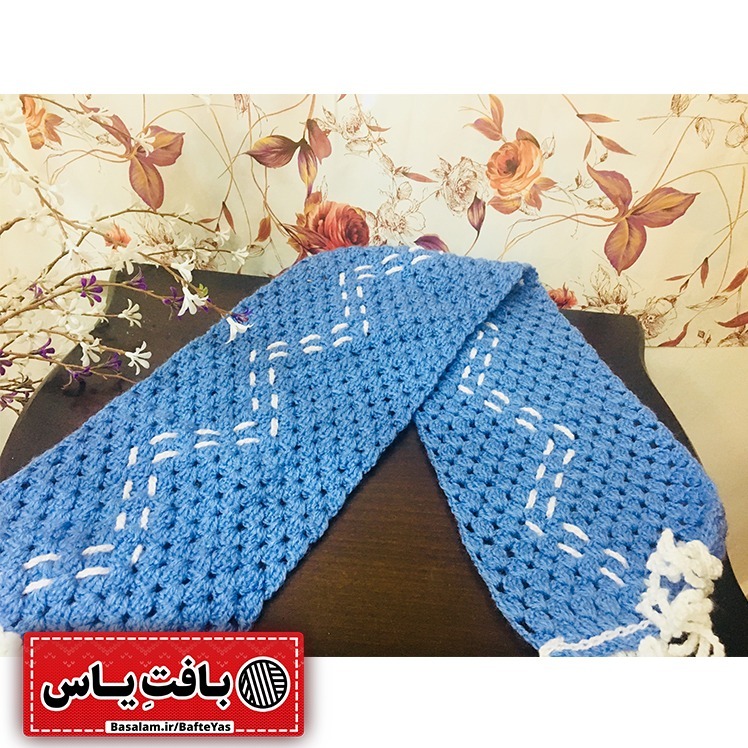 بافت ژاکت وشلوار نوزادی همراه کلاه وشال گردن  