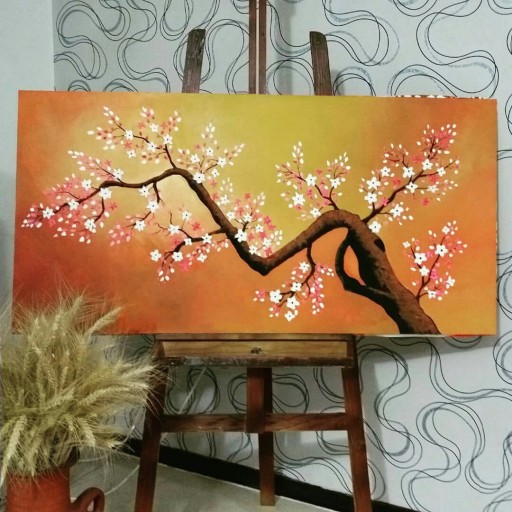 تابلو نقاشی درخت بهاری