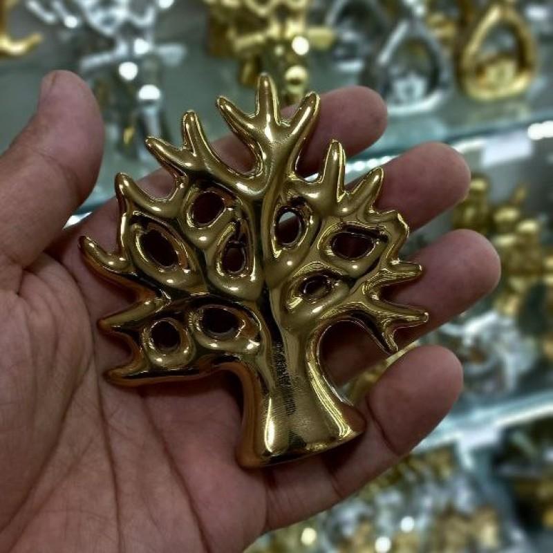تندیس درخت چشم نظرکوچک طلایی سرامیکی با آبکاری فورتیک