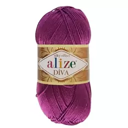 کاموا آلیز دیوا بنفش (alize DIVA) (کاموا کتان ترک نازک مخصوص قلاب بافی)(100 گرمی - 350 متر)