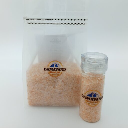 نمک صورتی دانه شکری صادراتی بسته 500 گرمی و نمک ساب حاوی 150 گرم نمک مناسب دیابت کم کاری تیروئید  پیشگیری و مصارف روزانه