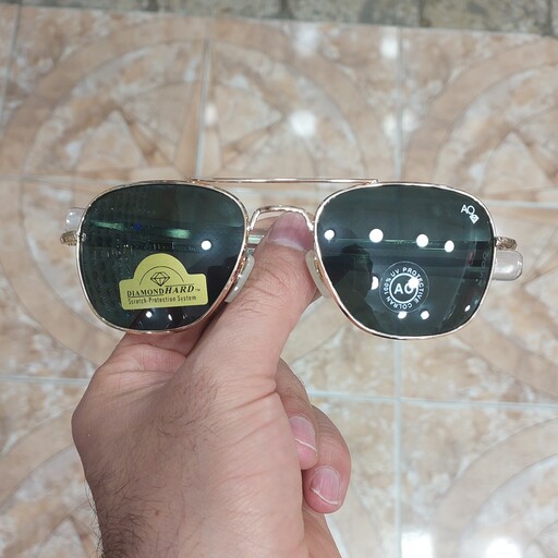 عینک آفتابی پلیس مردانه و زنانه مارک امریکن اپتیکال  شیشه سنگ و نشکن (رنگ مشکی)